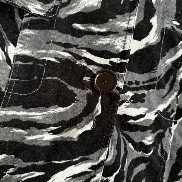 2/$18 SALE! C Concept Trench Coat Womens M Corduroy Black Gray 70s Style Trench - Picture 5 of 9